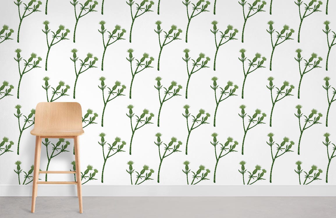 Green Floral Pattern Room Decoration Idea