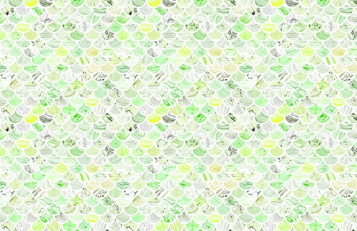 Green Marble Tiles Custom Wallpaper Art