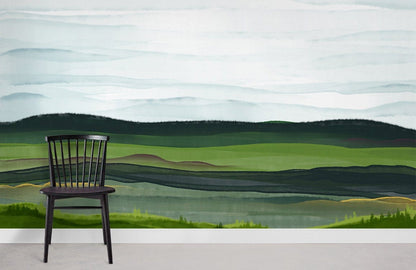 Serene Landscape Watercolor Wall Mural
