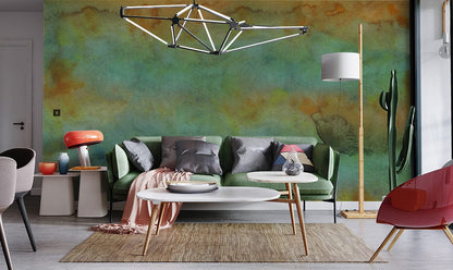 Green painting effect Wallpaper Mural for living Room decor