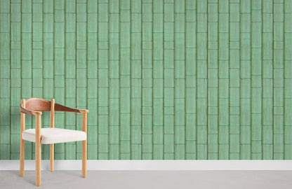 Modern Emerald Green Geometric Mural Wallpaper