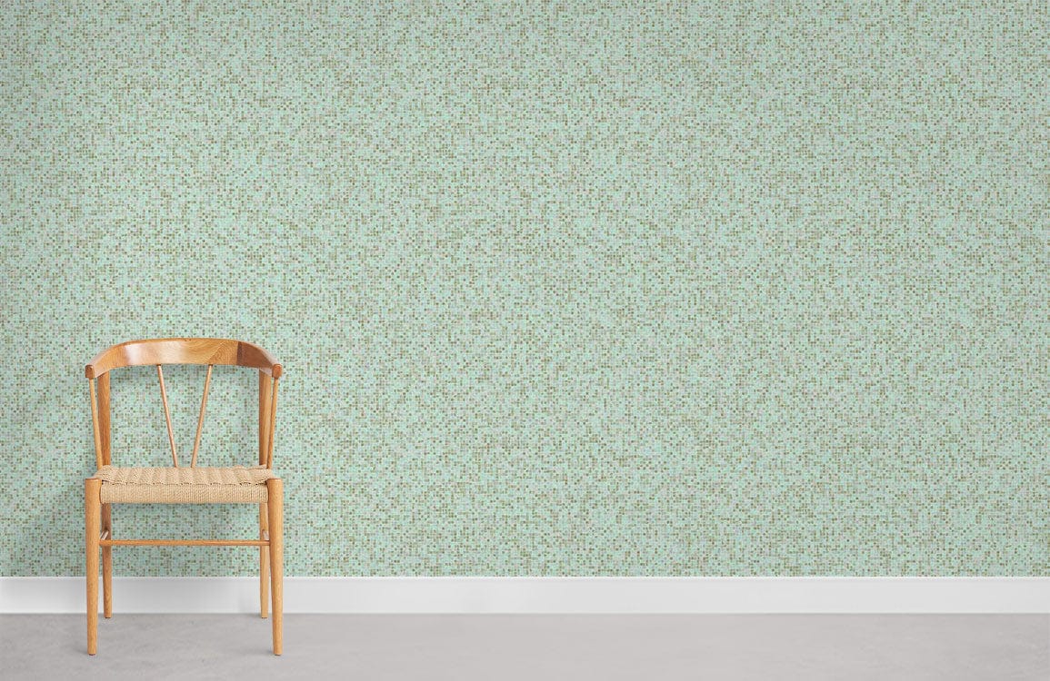 Green Mosaic ll is the Name of the Wallpaper Mural in This Room