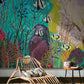 Wallcovering mural depicting a green ocean ground, ideal for use in hallway decor