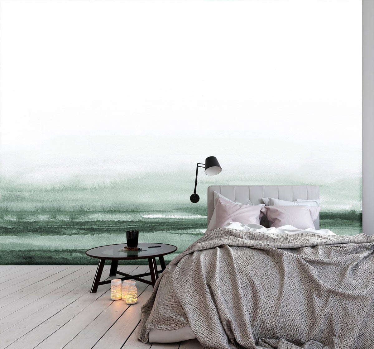 bedroom style watercolor wall mural decoration