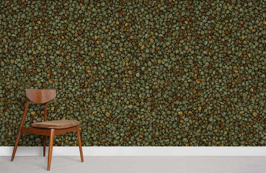 Green Pebbles Texture Room Wallpaper Mural