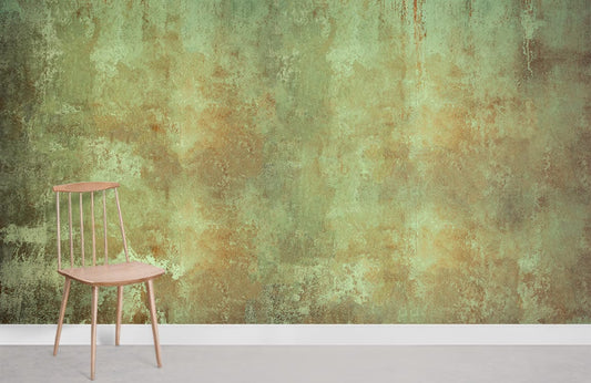 Green Rusted wall Industrial Photo wallpaper for Room decor