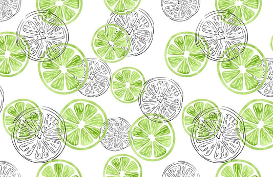 Green Lemon Fruit Mural Home Decor