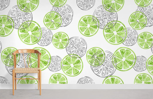 Green Lemon Fruit Wallpaper For Room