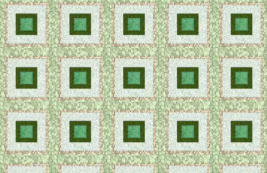 The Plain Green Squares Mosaic Wallpaper