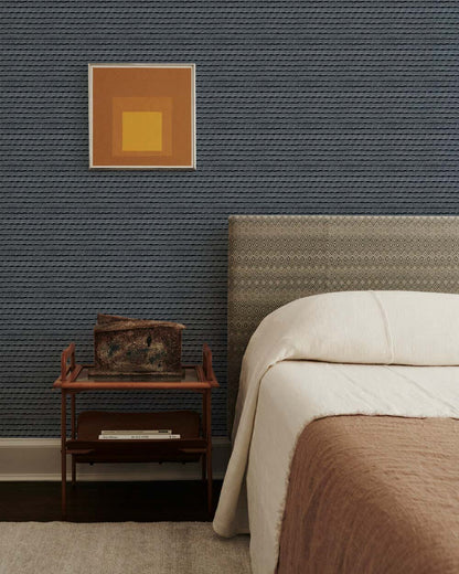 Contemporary Charcoal Textured Mural Wallpaper in bedroom