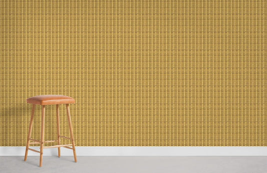 Gold Geometric Herringbone Mural Wallpaper