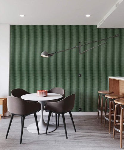 Emerald Green Geometric Mural Wallpaper in Dining room