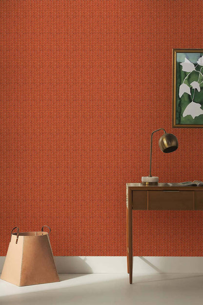 Modern Textured Orange Mural Wallpaper in office