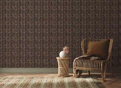 Elegant Beige Geometric Stripes Mural Wallpaper in living room