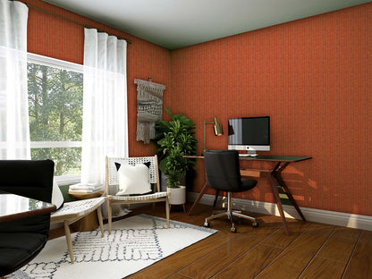 Modern Textured Orange Mural Wallpaper in office