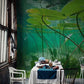 Wallpaper mural featuring a green underwater world for use in the decoration of restaurants.