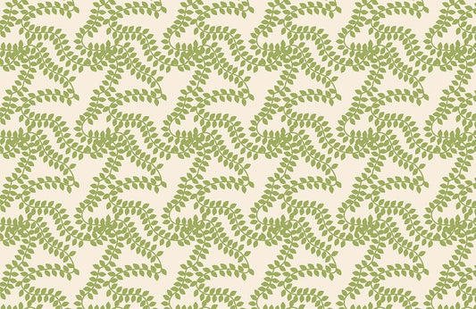 Green Botanical Leaf Pattern Wall Mural