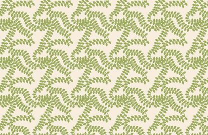 Green Botanical Leaf Pattern Wall Mural