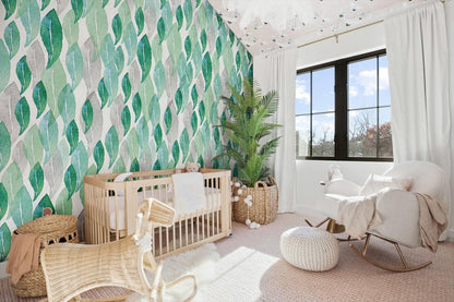 Green Leaf Wallpaper Art Decor Design