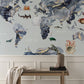 Wallcovering Mural in Grey with a Marble Map for the Hallway Decor