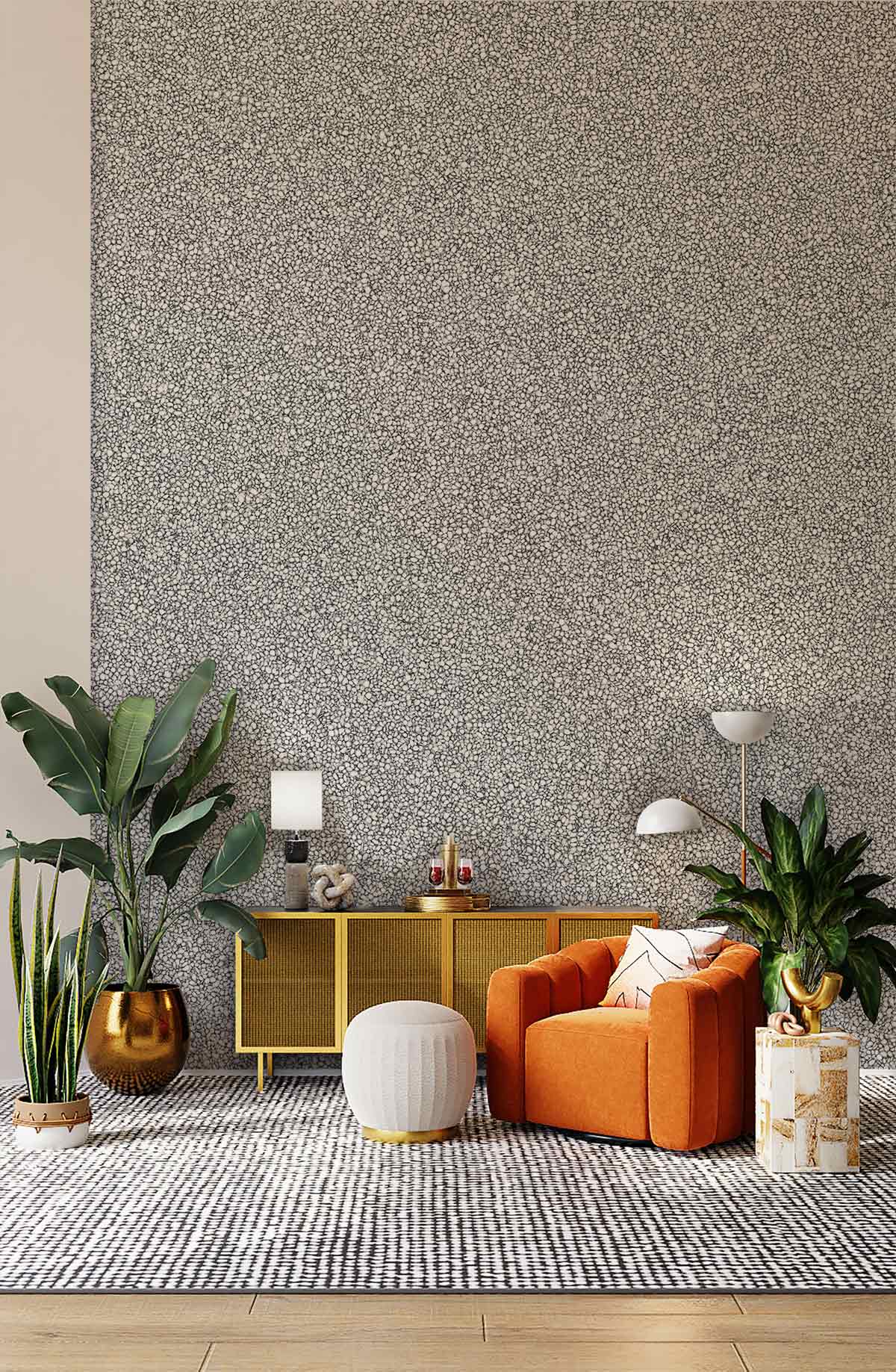 Gray Grain Texture Stone Wallpaper Art Design