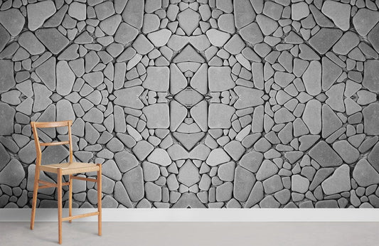 pattern stone dark wallpaper mural design