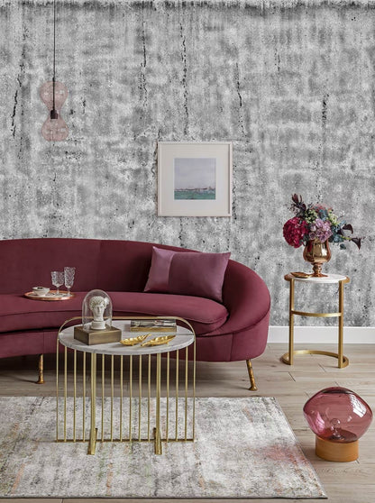 living room wallpaper in a vibrant industrial design