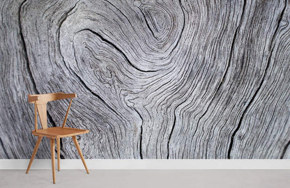 Gray Wood Grain Mural Industrial Wallpaper