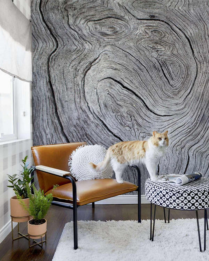 Gray Wood Grain Mural Wallpaper Art Decor