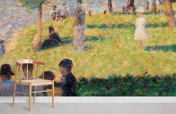 Impressionist Riverside Park Mural Wallpaper