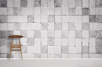 Modern Grey Geometric Concrete Mural Wallpaper