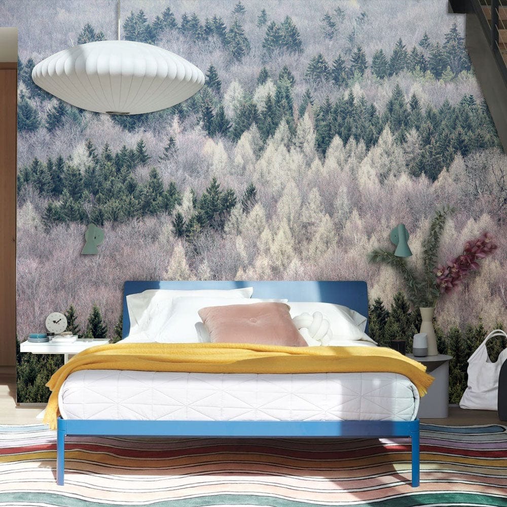 Bedroom Wall Mural Half Winter Forest Scene Wallpaper