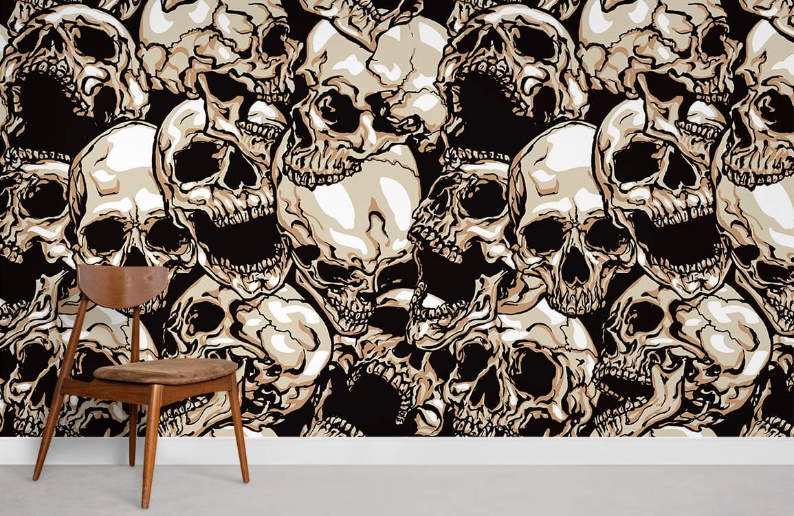 Cool Skeleton Mural Wallpaper Home Decor