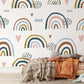 Hand Painted Rainbow Custom Wallpaper Art Design