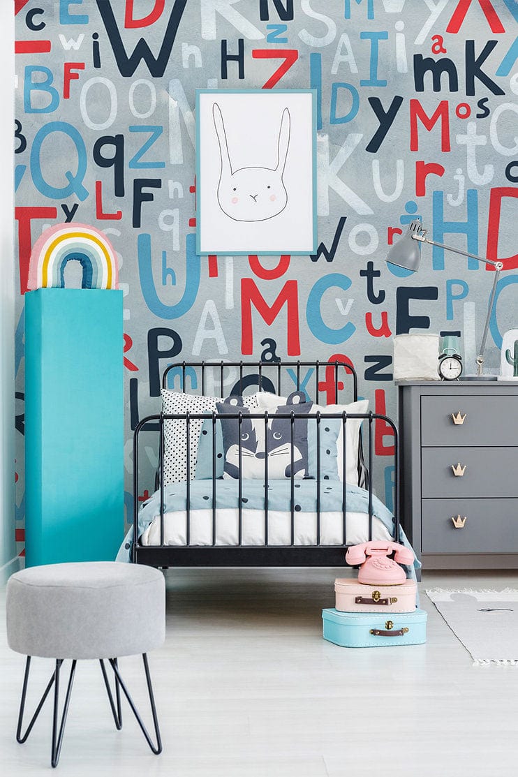 cool letter pattern wallpaper for kids and children