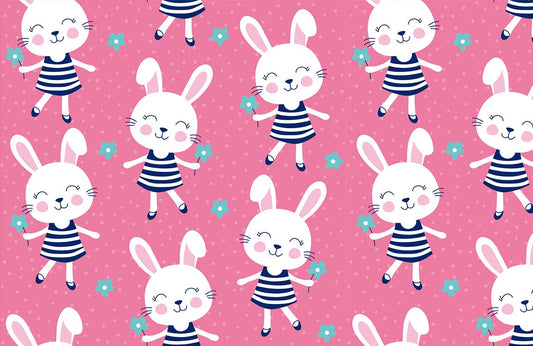 Happy Bunny Mural Wallpaper Custom Art Design
