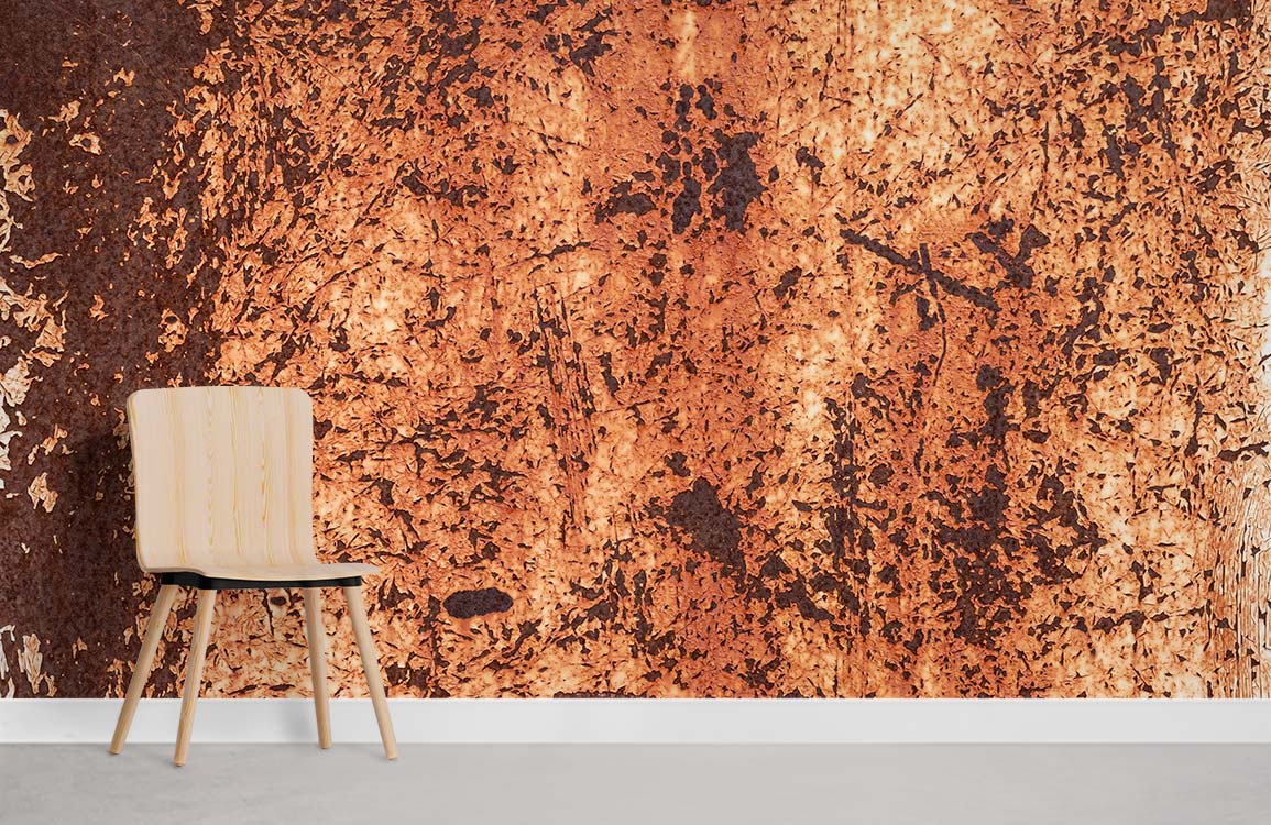 Rustic Burnt Copper Textured Mural Wallpaper