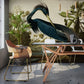 Home Office Bird Heron in the Jungle Scenery Wall Mural