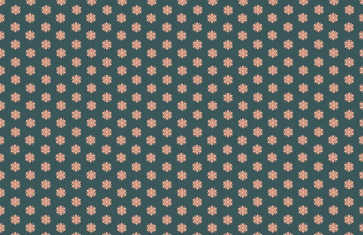 Vintage Floral Emerald Green Mural Wallpaper