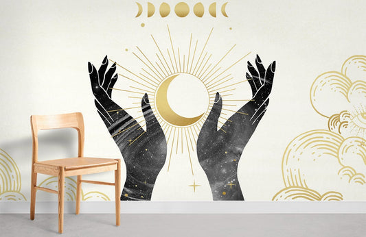 Holdding Star Wall Murals Room Decoration Idea