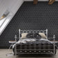 wallpaper with honeycomb patterns in the bedroom