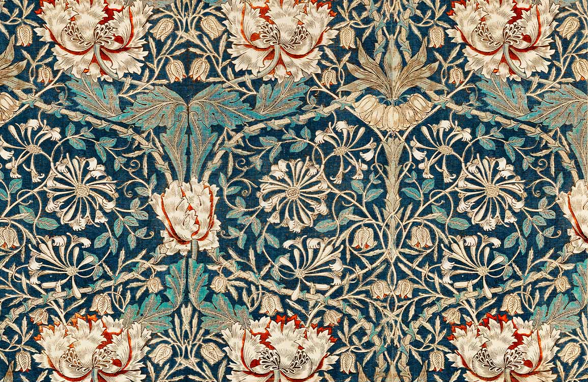 Elegant Teal Floral Mural Wallpaper