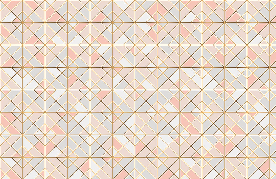 Geometric Pink Gold Modern Wallpaper Mural