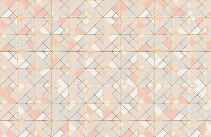 Geometric Pink Gold Modern Wallpaper Mural