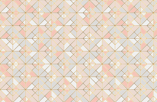 Geometric Pink Gold Modern Wallpaper Mural