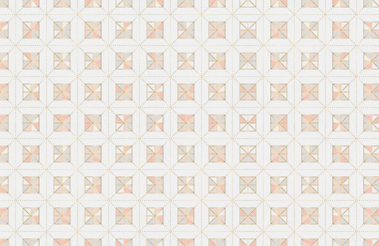 Geometric Pink Gold Art Deco Mural Wallpaper