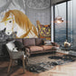 Beautiful Horse Pattern Wallpaper Mural for the Decoration of the Living Room