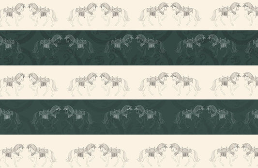 Decorate your living room with this horse couple animal wallpaper mural.