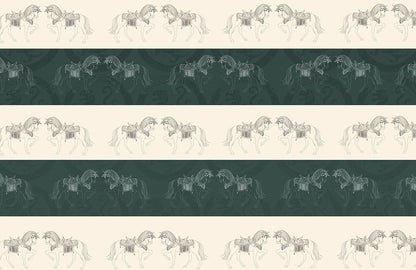 Decorate your living room with this horse couple animal wallpaper mural.
