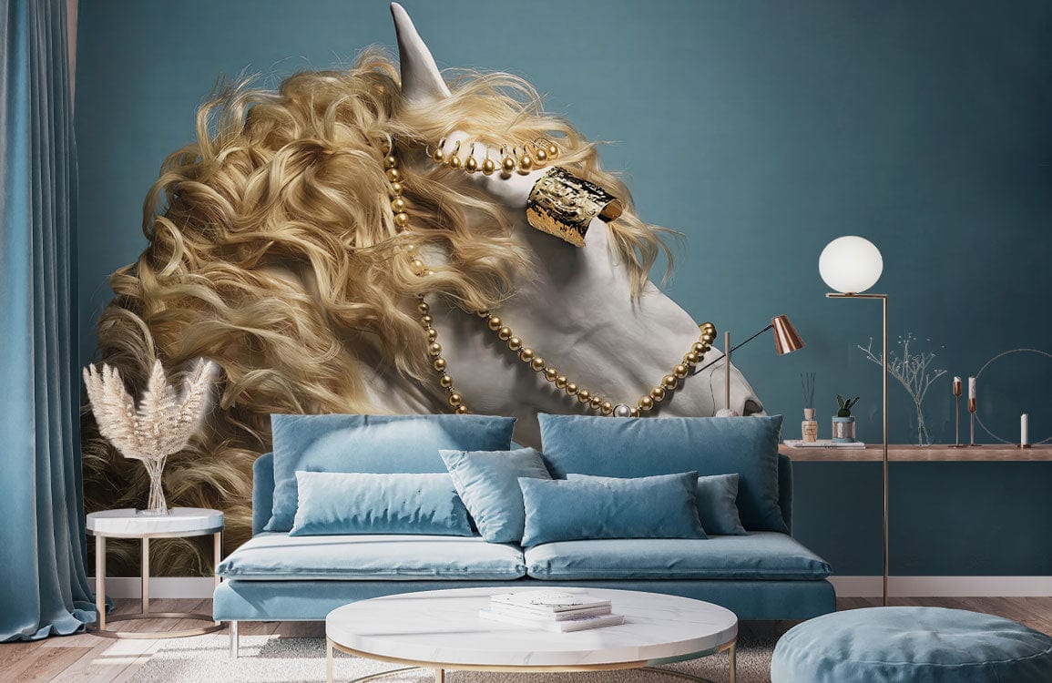 horse with hair wallpaper mural living room decor